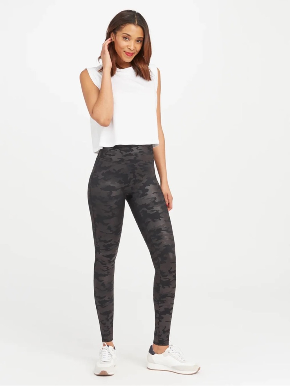 Like New Spanx Faux-Leather Camo Leggings Medium